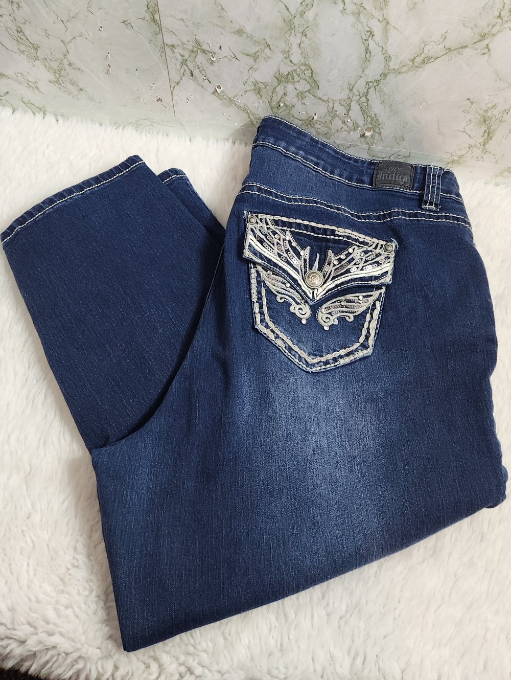 Love Indigo Bling Capris
